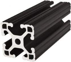 80/20 Inc. - 72 Inches Long x 1-1/2 Inches Wide x 3 Inches High, T Slotted Aluminum Extrusion - 1.7288 Square Inches, Black Anodized Finish - Makers Industrial Supply