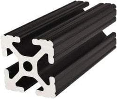 80/20 Inc. - 72 Inches Long x 1-1/2 Inches Wide x 1-1/2 Inches High, T Slotted Aluminum Extrusion - 1.154 Square Inches, Black Anodized Finish - Makers Industrial Supply