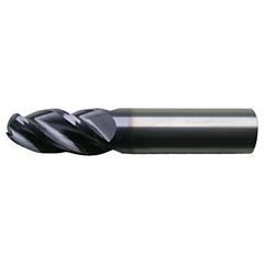 ‎3/4″ Dia. × 3/4″ Shank × 1-1/2″ DOC × 4″ OAL, Carbide Bright, Spiral , 4 Flute, CW Helix, Round, Ballnose End Mill - Exact Industrial Supply