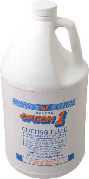 Relton - Option1, 1 Gal Bottle Cutting Fluid - Water Soluble, For Cleaning, Machining - Makers Industrial Supply