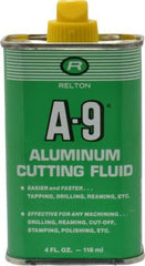 Relton - A-9, 4 oz Bottle Cutting Fluid - Semisynthetic, For Broaching, Drilling, Milling, Reaming, Sawing, Tapping, Threading - Makers Industrial Supply