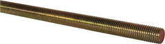 Value Collection - 1-8 UNC (Coarse), 6' Long, Alloy Steel Threaded Rod - Yellow Zinc-Plated Finish, Right Hand Thread - Makers Industrial Supply