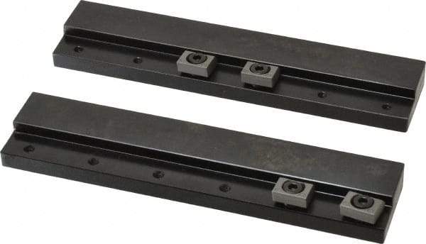 Mitee-Bite - 2 Piece, 5-3/4 x 1-1/4" Magnetic Chuck Gripping Rails - 0.58" High, Carbon Steel, Black Oxide Finish - Makers Industrial Supply