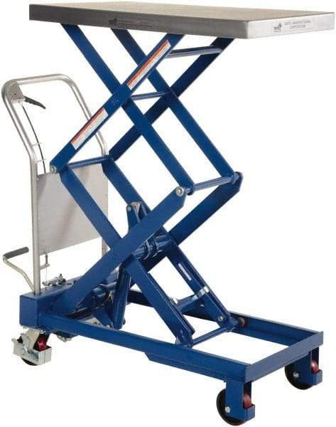 Vestil - 2,000 Lb Capacity Hydraulic Scissor Elevating Cart - 15" Lift Height, 40" Platform Length x 20" Platform Width - Makers Industrial Supply