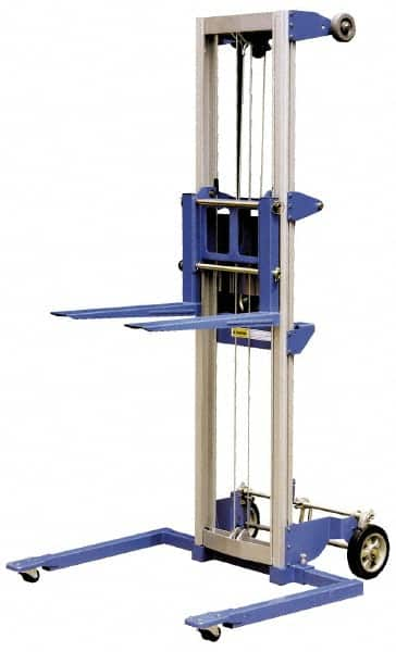 Vestil - 350 Lb Capacity, 118" Lift Height, Straddle Base Manually Operated Lift - Makers Industrial Supply