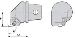 Kennametal - Insert Style NG 3L, 40mm Head Length, Left Hand Cut, Internal Modular Threading Cutting Unit Head - System Size KM32, 22mm Center to Cutting Edge, Series Top Notch - Makers Industrial Supply