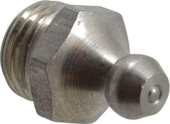 PRO-LUBE - Straight Head Angle, M10x1.0 Metric Stainless Steel Standard Grease Fitting - 11mm Hex - Makers Industrial Supply