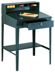 53 x 30 x 34 - Steel Top Shop Desk (1 Drawer) Gray - Makers Industrial Supply