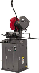 Jet - 2 Cutting Speeds, 14" Blade Diam, Cold Saw - 1,750 & 3,500 RPM Blade Speed, Floor Machine, 3 Phase, Compatible with Non-Ferrous Material - Makers Industrial Supply