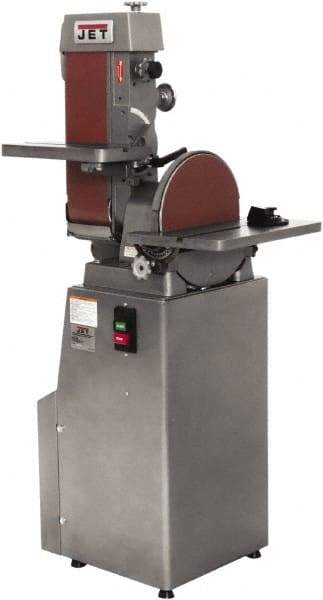 Jet - 48 Inch Long x 6 Inch Wide Belt, 12 Inch Diameter, Vertical Combination Sanding Machine - 2,850 Ft./min Belt Speed, 1-1/2 HP, Single Phase - Makers Industrial Supply