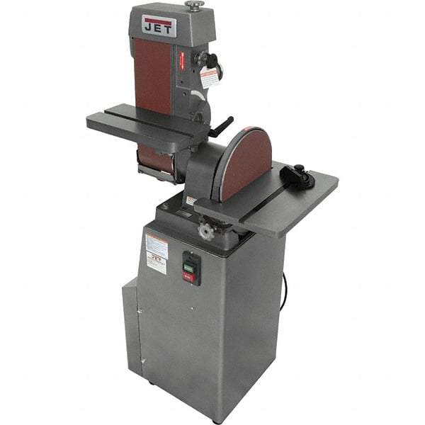 Jet - 48 Inch Long x 6 Inch Wide Belt, 12 Inch Diameter, Horizontal and Vertical Combination Sanding Machine - 2,850 Ft./min Belt Speed, 1-1/2 HP, Single Phase - Makers Industrial Supply