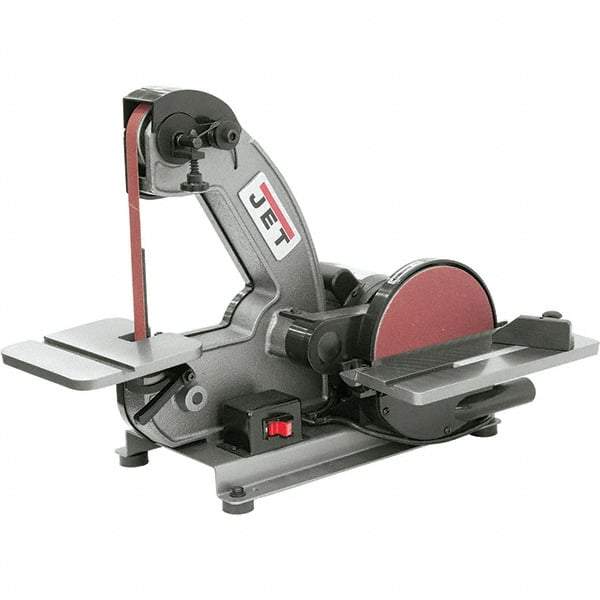 Jet - 42 Inch Long x 1 Inch Wide Belt, 8 Inch Diameter, Vertical Combination Sanding Machine - 3,000 Ft./min Belt Speed, 1/3 HP, Single Phase - Makers Industrial Supply