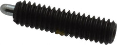 Vlier - 8-32, 5/8" Thread Length, 3/32" Plunger Projection, Steel Threaded Spring Plunger - 0.069 - 0.07" Max Plunger Diam, 5/8" Plunger Length, 0.7 Lb Init End Force, 2.3 Lb Final End Force - Makers Industrial Supply