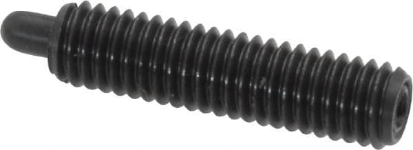 Vlier - 10-32, 3/4" Thread Length, 1/8" Plunger Projection, Steel Threaded Spring Plunger - 0.091 - 0.092" Max Plunger Diam, 3/4" Plunger Length, 2.9 Lb Init End Force, 11.1 Lb Final End Force - Makers Industrial Supply