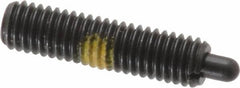 Vlier - 10-32, 3/4" Thread Length, 1/8" Plunger Projection, Steel Threaded Spring Plunger - 0.091 - 0.092" Max Plunger Diam, 3/4" Plunger Length, 2.9 Lb Init End Force, 11.1 Lb Final End Force - Makers Industrial Supply