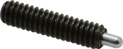 Vlier - 1/4-20, 1" Thread Length, 3/16" Plunger Projection, Steel Threaded Spring Plunger - 0.117 - 0.118" Max Plunger Diam, 1" Plunger Length, 1 Lb Init End Force, 4 Lb Final End Force - Makers Industrial Supply