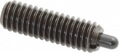 Vlier - 5/16-18, 1" Thread Length, 3/16" Plunger Projection, Steel Threaded Spring Plunger - 0.133 - 0.135" Max Plunger Diam, 1" Plunger Length, 3 Lb Init End Force, 15 Lb Final End Force - Makers Industrial Supply