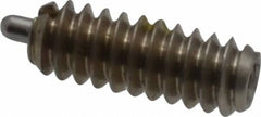 Vlier - 6-32, 3/8" Thread Length, 1/16" Plunger Projection, Stainless Steel Threaded Spring Plunger - 0.044 - 0.045" Max Plunger Diam, 3/8" Plunger Length, 1 Lb Init End Force, 1.6 Lb Final End Force - Makers Industrial Supply