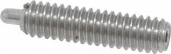 Vlier - 8-32, 5/8" Thread Length, 3/32" Plunger Projection, Stainless Steel Threaded Spring Plunger - 0.069 - 0.07" Max Plunger Diam, 5/8" Plunger Length, 2.7 Lb Init End Force, 7.3 Lb Final End Force - Makers Industrial Supply