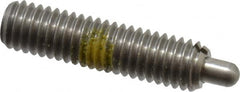 Vlier - 10-32, 3/4" Thread Length, 1/8" Plunger Projection, Stainless Steel Threaded Spring Plunger - 0.091 - 0.092" Max Plunger Diam, 3/4" Plunger Length, 2.9 Lb Init End Force, 11.1 Lb Final End Force - Makers Industrial Supply