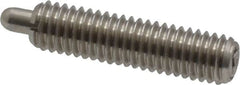 Vlier - 10-32, 3/4" Thread Length, 1/8" Plunger Projection, Stainless Steel Threaded Spring Plunger - 0.091 - 0.092" Max Plunger Diam, 3/4" Plunger Length, 1.3 Lb Init End Force, 2.7 Lb Final End Force - Makers Industrial Supply