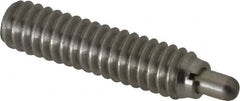 Vlier - 1/4-20, 1" Thread Length, 3/16" Plunger Projection, Stainless Steel Threaded Spring Plunger - 0.117 - 0.118" Max Plunger Diam, 1" Plunger Length, 3 Lb Init End Force, 13 Lb Final End Force - Makers Industrial Supply