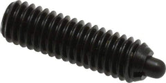 Vlier - M6 x 1.0, 0.787" Thread Length, 0.098" Plunger Projection, Steel Threaded Spring Plunger - 0.106" Max Plunger Diam, 0.787" Plunger Length, 4.05 Lb Init End Force, 11.24 Lb Final End Force - Makers Industrial Supply