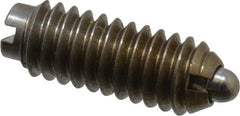 Vlier - 8-32, 7/16" Thread Length, 0.052" Plunger Projection, Stainless Steel Threaded Spring Plunger - 0.07" Max Plunger Diam, 0.437" Plunger Length, 1.5 Lb Init End Force, 4.75 Lb Final End Force - Makers Industrial Supply