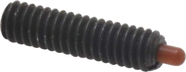 Vlier - 8-32, 5/8" Thread Length, 3/32" Plunger Projection, Steel Threaded Spring Plunger - 0.068 - 0.07" Max Plunger Diam, 5/8" Plunger Length, 0.7 Lb Init End Force, 2.3 Lb Final End Force - Makers Industrial Supply