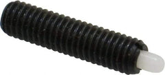 Vlier - 10-32, 3/4" Thread Length, 1/8" Plunger Projection, Steel Threaded Spring Plunger - 0.09 - 0.092" Max Plunger Diam, 3/4" Plunger Length, 1.3 Lb Init End Force, 2.7 Lb Final End Force - Makers Industrial Supply