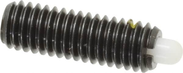 Vlier - 3/8-16, 1-1/8" Thread Length, 3/16" Plunger Projection, Steel Threaded Spring Plunger - 0.185 - 3/16" Max Plunger Diam, 1-1/8" Plunger Length, 2.8 Lb Init End Force, 7.2 Lb Final End Force - Makers Industrial Supply