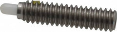 Vlier - 1/4-20, 1" Thread Length, 3/16" Plunger Projection, Stainless Steel Threaded Spring Plunger - 0.116 - 0.118" Max Plunger Diam, 1" Plunger Length, 1 Lb Init End Force, 4 Lb Final End Force - Makers Industrial Supply