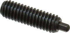 Vlier - 5/16-18, 1" Thread Length, 3/16" Plunger Projection, Steel Threaded Spring Plunger - 1/8 (Hex)" Max Plunger Diam, 1" Plunger Length, 3 Lb Init End Force, 15 Lb Final End Force, 1/8" Hex - Makers Industrial Supply