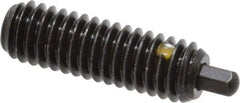 Vlier - 5/16-18, 1" Thread Length, 3/16" Plunger Projection, Steel Threaded Spring Plunger - 1/8 (Hex)" Max Plunger Diam, 1" Plunger Length, 1.5 Lb Init End Force, 4.5 Lb Final End Force, 1/8" Hex - Makers Industrial Supply