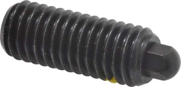 Vlier - 1/2-13, 1-1/4" Thread Length, 1/4" Plunger Projection, Steel Threaded Spring Plunger - 1/4 (Hex)" Max Plunger Diam, 1-1/4" Plunger Length, 6.6 Lb Init End Force, 17.4 Lb Final End Force, 1/4" Hex - Makers Industrial Supply