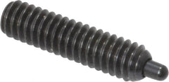 Vlier - 8-32, 5/8" Thread Length, 3/32" Plunger Projection, Steel Threaded Spring Plunger - 0.069 - 0.07" Max Plunger Diam, 5/8" Plunger Length, 2.7 Lb Init End Force, 7.3 Lb Final End Force, 0.063" Hex - Makers Industrial Supply