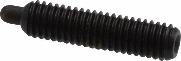 Vlier - 10-32, 3/4" Thread Length, 1/8" Plunger Projection, Steel Threaded Spring Plunger - 0.091 - 0.092" Max Plunger Diam, 3/4" Plunger Length, 2.9 Lb Init End Force, 11.1 Lb Final End Force, 0.063" Hex - Makers Industrial Supply