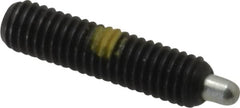 Vlier - 10-32, 3/4" Thread Length, 1/8" Plunger Projection, Steel Threaded Spring Plunger - 0.091 - 0.092" Max Plunger Diam, 3/4" Plunger Length, 1.3 Lb Init End Force, 2.7 Lb Final End Force, 0.063" Hex - Makers Industrial Supply