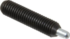 Vlier - 1/4-28, 1" Thread Length, 3/16" Plunger Projection, Steel Threaded Spring Plunger - 0.117 - 0.118" Max Plunger Diam, 1" Plunger Length, 1 Lb Init End Force, 4 Lb Final End Force, 0.079" Hex - Makers Industrial Supply