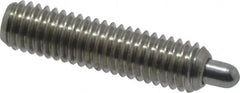 Vlier - 10-32, 3/4" Thread Length, 1/8" Plunger Projection, Stainless Steel Threaded Spring Plunger - 0.091 - 0.092" Max Plunger Diam, 3/4" Plunger Length, 2.9 Lb Init End Force, 11.1 Lb Final End Force, 0.063" Hex - Makers Industrial Supply