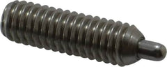 Vlier - 5/16-18, 1" Thread Length, 3/16" Plunger Projection, Stainless Steel Threaded Spring Plunger - 0.133 - 0.135" Max Plunger Diam, 1" Plunger Length, 1.5 Lb Init End Force, 4.5 Lb Final End Force, 0.093" Hex - Makers Industrial Supply