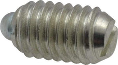 Vlier - 3/8-16, 5/8" Thread Length, 0.11" Plunger Projection, Steel Threaded Spring Plunger - 0.186" Max Plunger Diam, 0.625" Plunger Length, 1.5 Lb Init End Force, 5 Lb Final End Force - Makers Industrial Supply