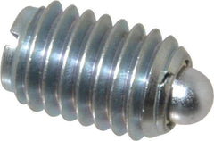 Vlier - 1/2-13, 3/4" Thread Length, 0.151" Plunger Projection, Steel Threaded Spring Plunger - 1/4" Max Plunger Diam, 0.75" Plunger Length, 1.75 Lb Init End Force, 5.5 Lb Final End Force - Makers Industrial Supply