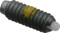 Vlier - 8-32, 7/16" Thread Length, 0.052" Plunger Projection, Steel Threaded Spring Plunger - 0.07" Max Plunger Diam, 0.437" Plunger Length, 1.5 Lb Init End Force, 4.75 Lb Final End Force - Makers Industrial Supply