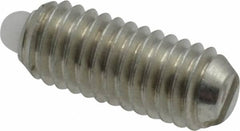 Vlier - 10-32, 0.468" Thread Length, 0.065" Plunger Projection, Steel Threaded Spring Plunger - 0.093" Max Plunger Diam, 0.468" Plunger Length, 0.75 Lb Init End Force, 2.5 Lb Final End Force - Makers Industrial Supply