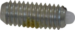 Vlier - 10-32, 0.468" Thread Length, 0.065" Plunger Projection, Steel Threaded Spring Plunger - 0.093" Max Plunger Diam, 0.468" Plunger Length, 0.75 Lb Init End Force, 2.5 Lb Final End Force - Makers Industrial Supply