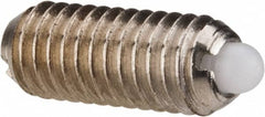 Vlier - 10-32, 0.468" Thread Length, 0.065" Plunger Projection, Stainless Steel Threaded Spring Plunger - 0.093" Max Plunger Diam, 0.468" Plunger Length, 1.75 Lb Init End Force, 6.25 Lb Final End Force - Makers Industrial Supply