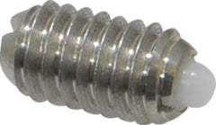 Vlier - 5/16-18, 9/16" Thread Length, 1/12" Plunger Projection, Stainless Steel Threaded Spring Plunger - 0.135" Max Plunger Diam, 0.562" Plunger Length, 3.75 Lb Init End Force, 15.5 Lb Final End Force - Makers Industrial Supply