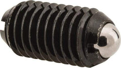 Vlier - M10x1.5, 6mm Ball Diam, 19mm Body Length, 2mm Max Ball Reach, Threaded Ball Plunger - Steel Body, Steel Ball, 4.5 Lb Initial End Force, 7.87 Lb Final End Force - Makers Industrial Supply