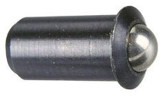 Gibraltar - 0.0786" Body Length x 3/8" Body Diam, 5 Lb Init to 14 Lb Final End Force, Stainless Steel Press Fit Ball Plunger - 5/16" Ball Diam, 0.11" Max Ball Reach, 0.078" Flange Thickness - Makers Industrial Supply